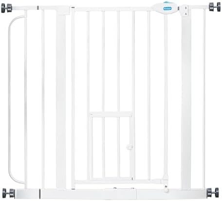 White metal walk through pressure mount gate