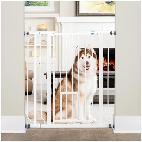 Extra tall white metal walk through gate