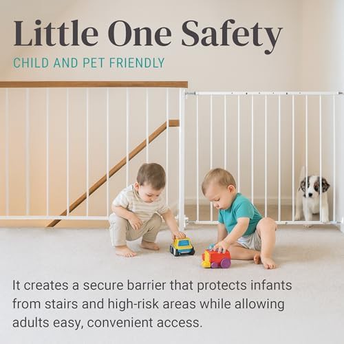 White Safeway hardware mounted stair gate — photo 3