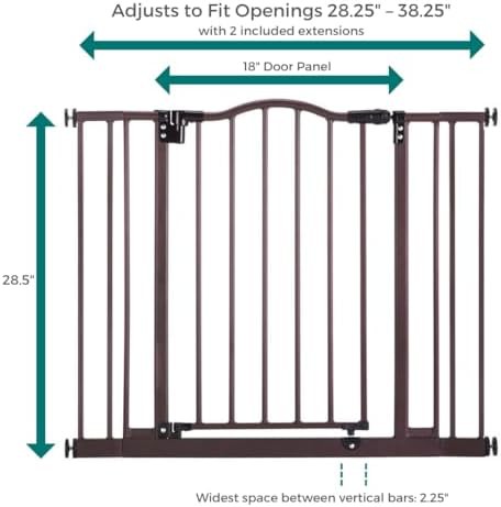 Windsor Arch Matte Bronze Steel Pet Gate — photo 4