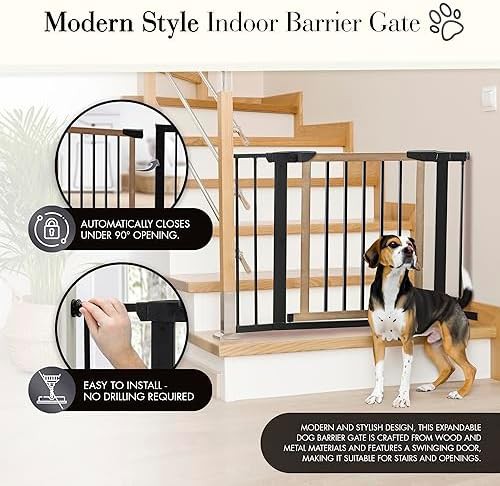 Logan expandable wood pressure mount pet gate — photo 4