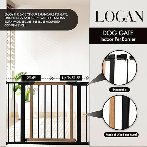 Logan expandable wood pressure mount pet gate — photo 5