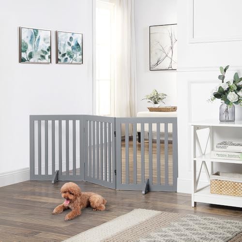 Freestanding white wooden gate for cats and dogs — photo 3