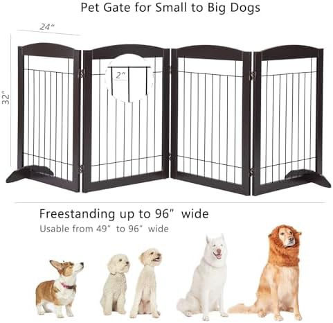 Wide foldable freestanding wooden pet gate — photo 5