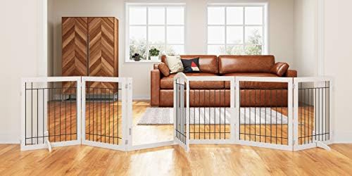 White extra wide foldable freestanding gate