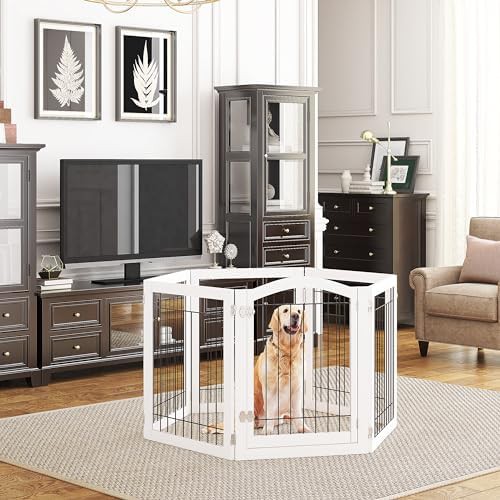 White extra wide foldable freestanding gate — photo 3