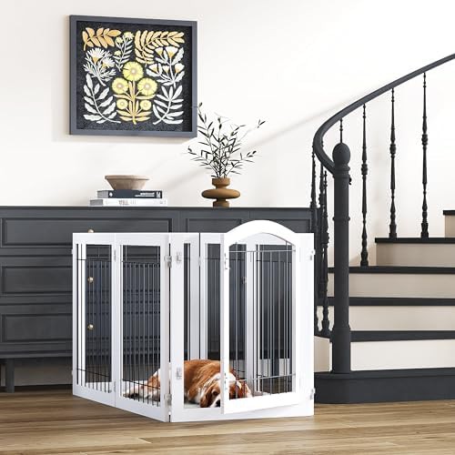 White extra wide foldable freestanding gate — photo 4
