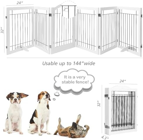 White extra wide foldable freestanding gate — photo 5