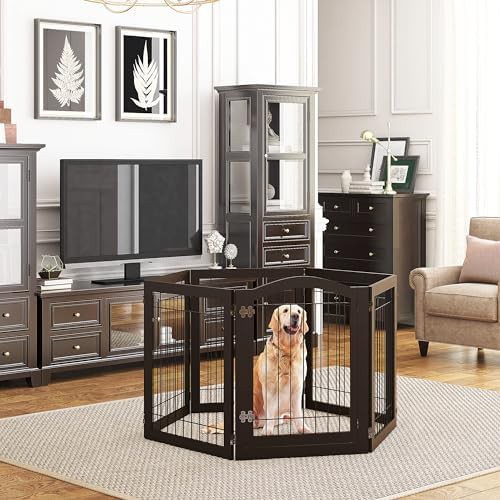 Extra wide freestanding foldable wood gate — photo 3