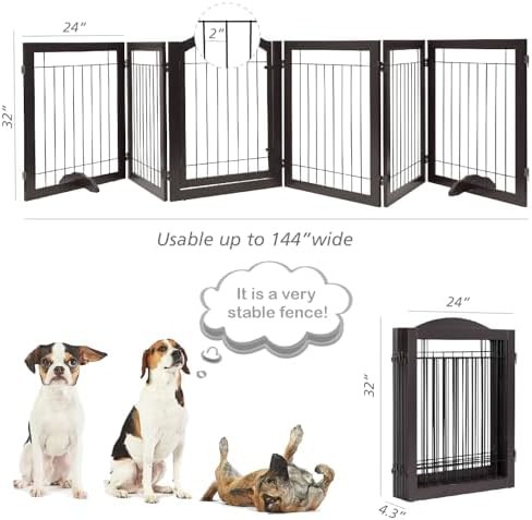 Extra wide freestanding foldable wood gate — photo 5