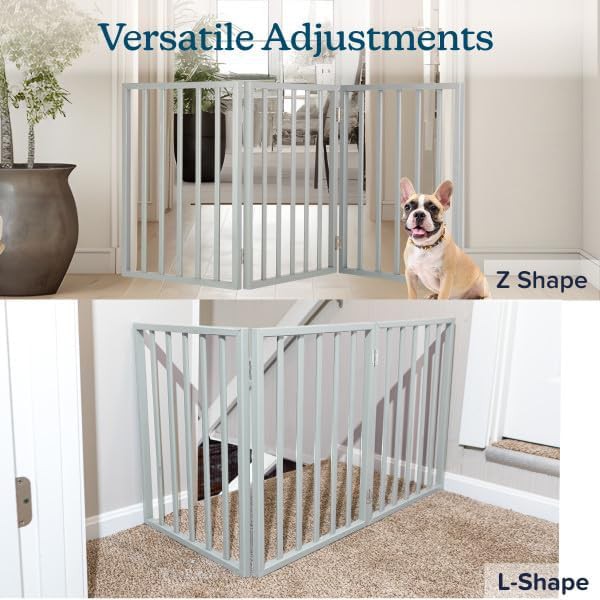 Gray folding freestanding pet fence gate — photo 5