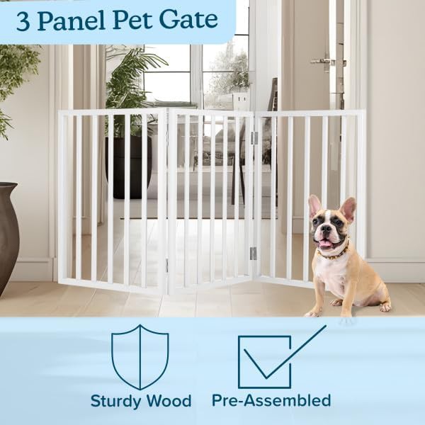 Three panel retractable freestanding dog fence — photo 3