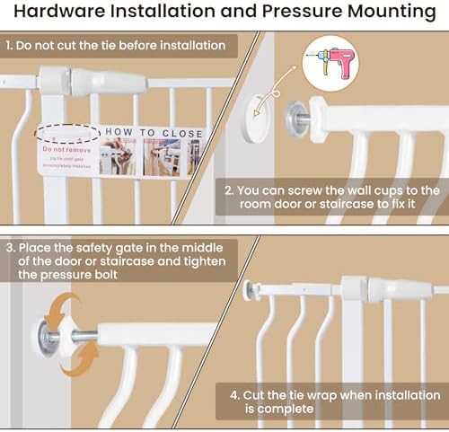 White Pressure Mount Gate for 43.3 in Openings — photo 4