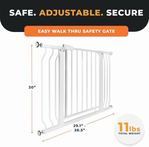 White Auto Close Gate for 38.5 in Openings — photo 3