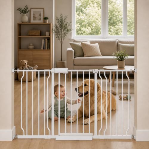 White pressure mount wide gate 60 in