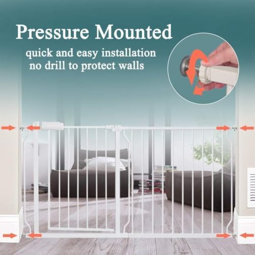 White pressure mount wide gate 60 in — photo 3