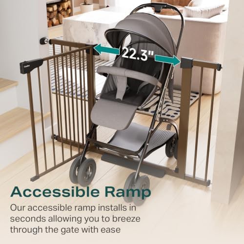 Auto Close Brown Safety Gate for Stairs — photo 4