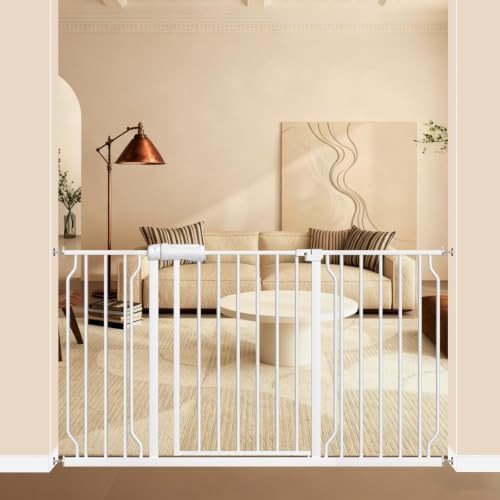 Auto close white metal stair gate