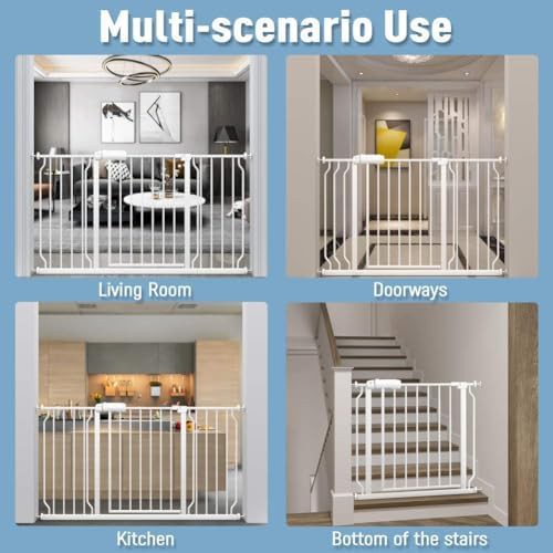 Auto close white metal stair gate — photo 5