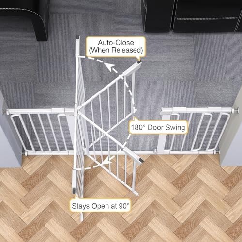 Extra wide puppy fence white safety gate — photo 3