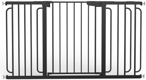 Pressure mounted metal black safety gate