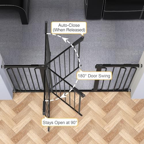 Pressure mounted metal black safety gate — photo 3