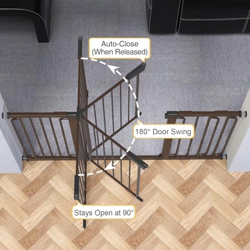 Pressure mounted auto close brown safety gate — photo 3