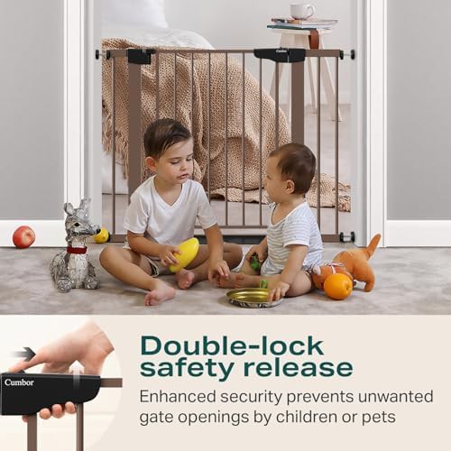 Metal auto close brown doorway safety gate — photo 4