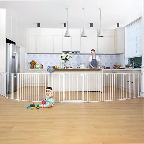 Extra long hardware mounted safety play yard