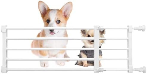 Short white step over pet gate