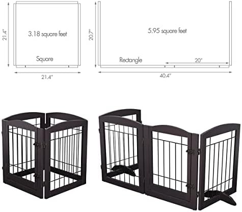Freestanding wooden pet gate with door — photo 5