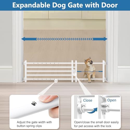 Short pressure mount pet gate with small door — photo 4