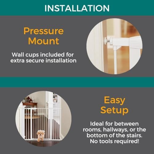 EasyPass Extra Tall White Gate with Pet Door — photo 3