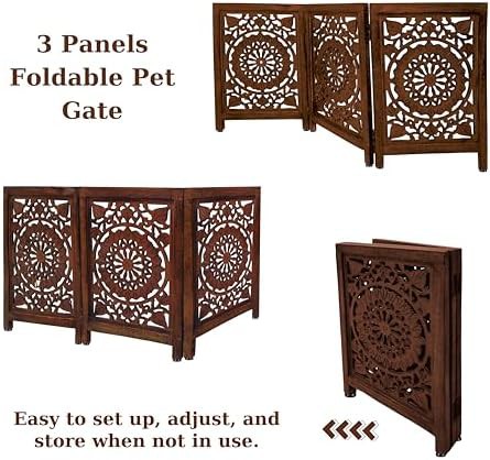 Decorative carved wooden freestanding short gate — photo 4