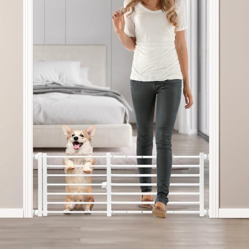 Metal step over puppy gate for stairs