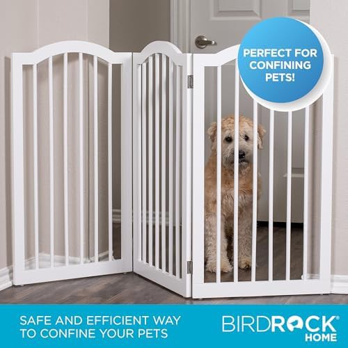 Arched top wooden freestanding white gate — photo 4