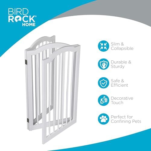 Arched top wooden freestanding white gate — photo 5