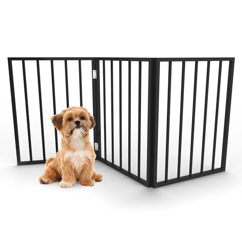 Pet Gate - 3-Panel Indoor Foldable Dog Fence for Stairs