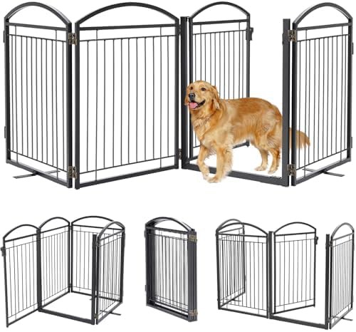 Extra wide metal freestanding outdoor pet gate