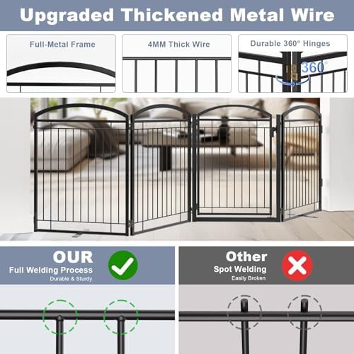 Extra wide metal freestanding outdoor pet gate — photo 3