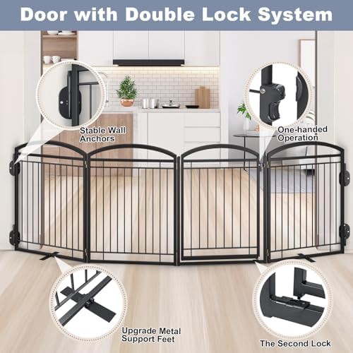 Extra wide metal freestanding outdoor pet gate — photo 4
