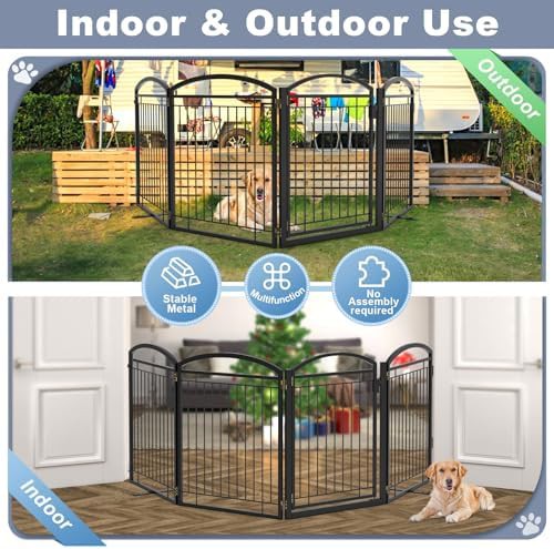 Extra wide metal freestanding outdoor pet gate — photo 5