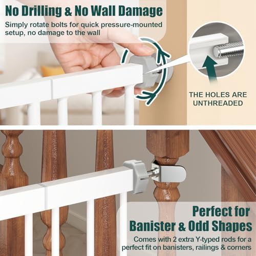 Extra wide auto close safety gate for stairs — photo 3