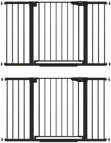 Two pack walk through charcoal safety gate