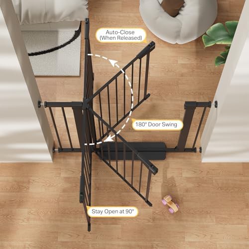 Pressure mounted metal black stairs gate — photo 5