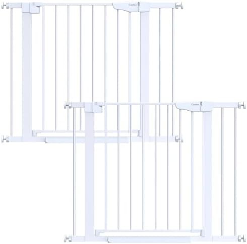 Pressure mounted metal white stairs gate