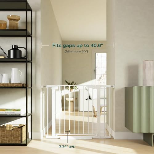 Pressure mounted metal white stairs gate — photo 3