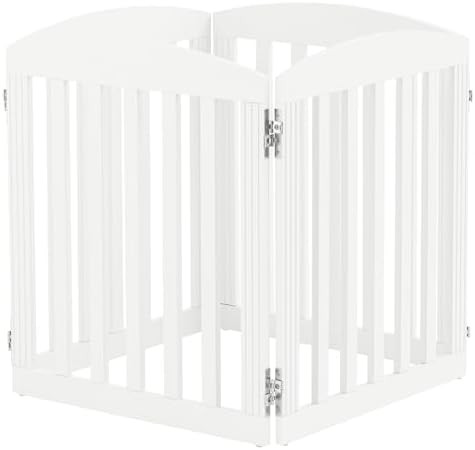 Brown wooden freestanding foldable puppy gate — photo 5