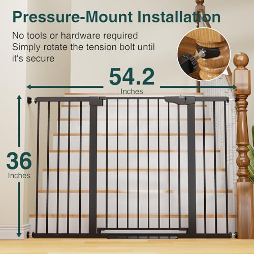 Pressure mounted extra tall black safety gate — photo 3