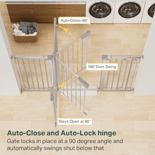 Pressure mounted extra wide silver safety gate — photo 3